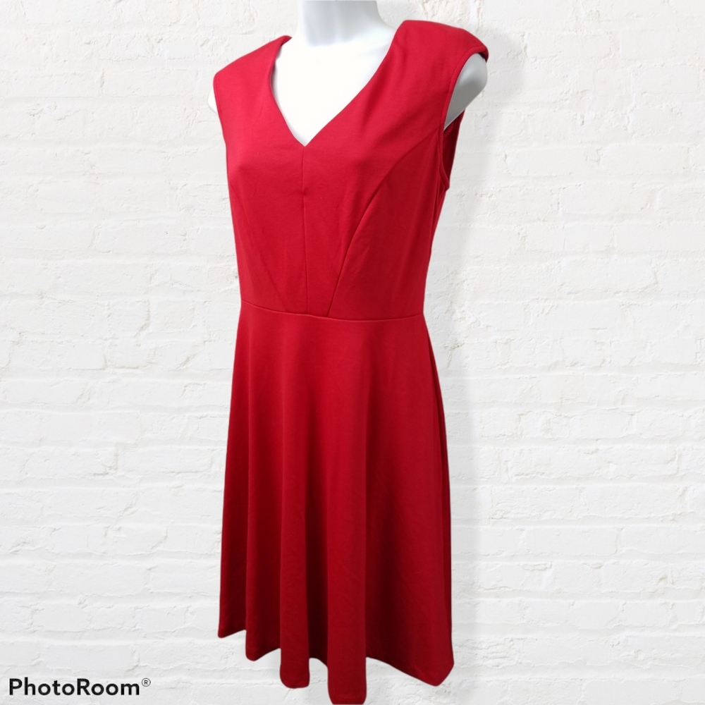 New York & Company Red Skater Dress XS